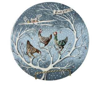 Replacement 1972 Haviland Limoges Plate 12 Days of Christmas,  Three French Hens